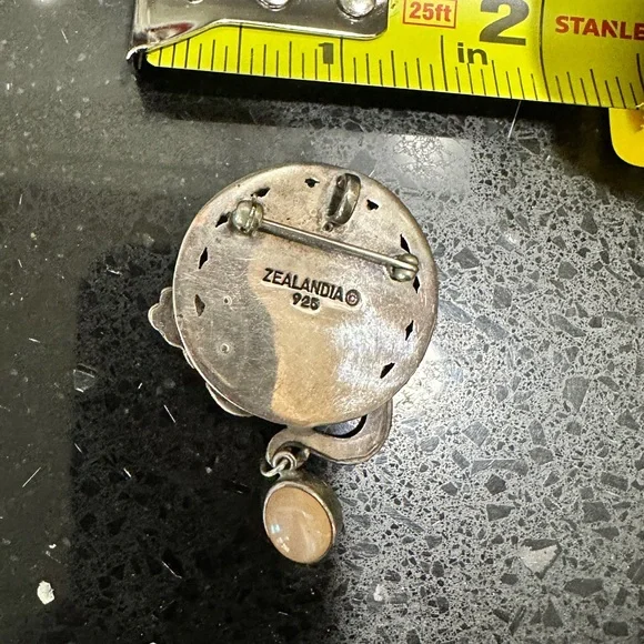 Vintage ZEALANDIA 925 Sterling Silver Art Nouveau Goddess Brooch - Picture 2 of 4